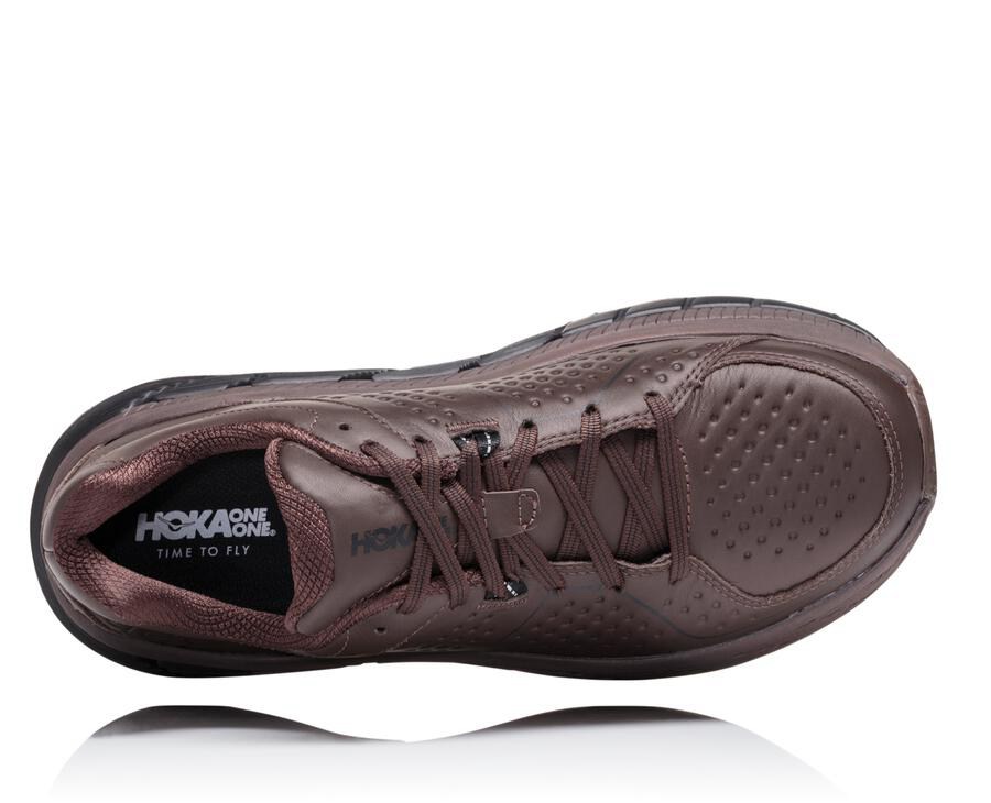 Hoka Australia One One Gaviota Leather - Mens Running Shoes Brown - DJFNR-6839